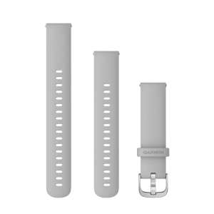 Schnellwechsel-Armband 18mm Silikon Hellgrau Edelstahlteile in Silber