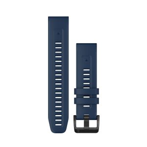 QuickFit-Armband 22mm Mittelblau mit Schnalle aus schwarzem Edelstahl
