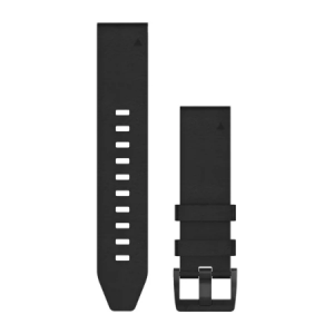 QuickFit-Armband 22mm Leder/Edelstahl Schwarz