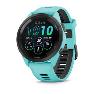 Forerunner 265 GPS-Smartwatch Sportuhr Türkisblau/Schwarz mit Schnellwechsel-Silikon-Armband 22 mm