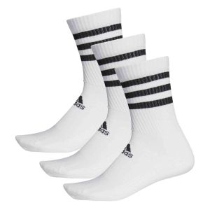 3-Streifen Cushioned Crew Socken 3 Paar Weiß