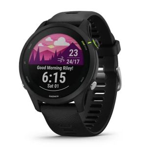 Forerunner 255 Music GPS-Smartwatch Laufuhr Schwarz mit Schnellwechsel Silikon Armband 22 mm