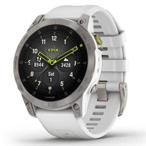 Epix (Gen 2) Sapphire GPS-Smartwatch Sportuhr Schneeweiss Titanium Titan