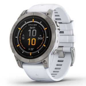 Epix Pro 47mm (Gen 2) Sapphire Edition GPS-Smartwatch steinweiss/titanium