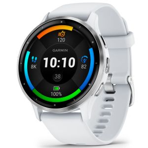  Venu 3 GPS-Smartwatch Sportuhr Steinweiss/Silber mit Schnellwechsel-Silikon-Armband