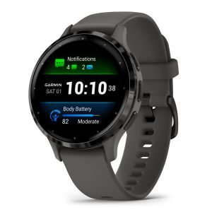 Venu 3S GPS-Smartwatch Sportuhr Kieselgrau/Schiefergrau mit Schnellwechsel-Silikon-Armband