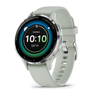  Venu 3S GPS-Smartwatch Sportuhr Salbeigrau/Silber mit Schnellwechsel-Silikon-Armband