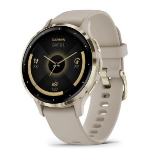  Venu 3S GPS-Smartwatch Sportuhr French Gray/Softgold mit Schnellwechsel-Silikon-Armband